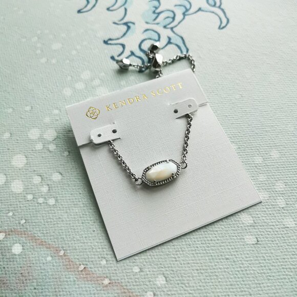 Kendra Scott Elaina Adjustable Chain Bracelet | Ivory Pearl Silver - Picture 1 of 3